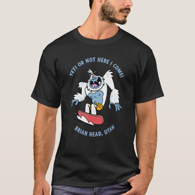 Camiseta Brian Head Utah Yeti Snowboard Niños de vacaciones (Anverso)
