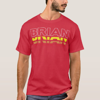 Camiseta Brian Nombre Divertido Vintage Atardecer Familia B