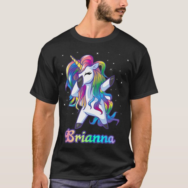 Camiseta BRIANNA Nombre Personalizado personalizado Rainbow (Anverso)