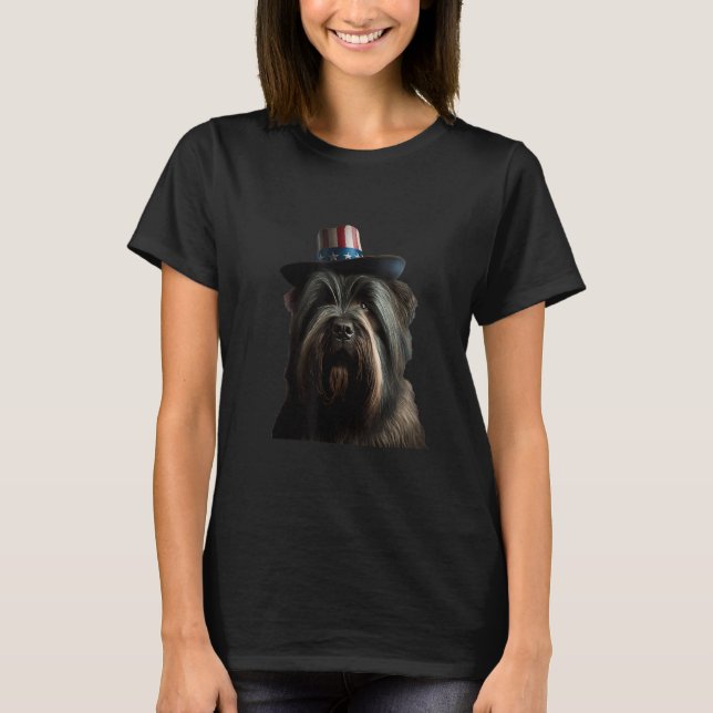 Camiseta Briard 4th of July  Briard USA (Anverso)