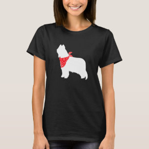 Camiseta Briard Dog Con Bandana Roja