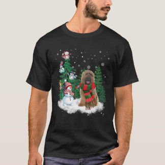 Camiseta Briard Dog Navidades Snowman navidad árbol pajama