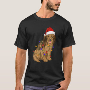 Camiseta Briard Dog Viendo Navidades Luces Gorras
