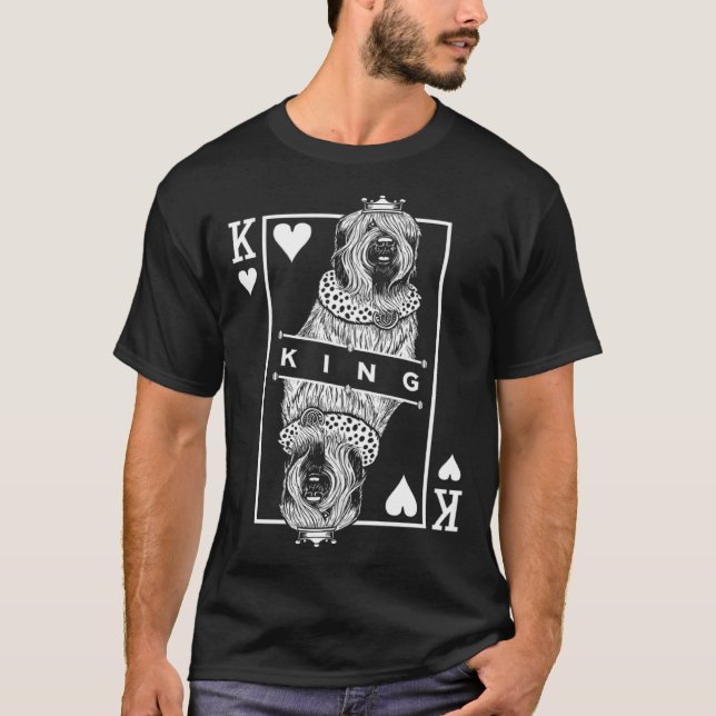 Camiseta Briard King Of Hearts  Dog  Pop (Anverso)