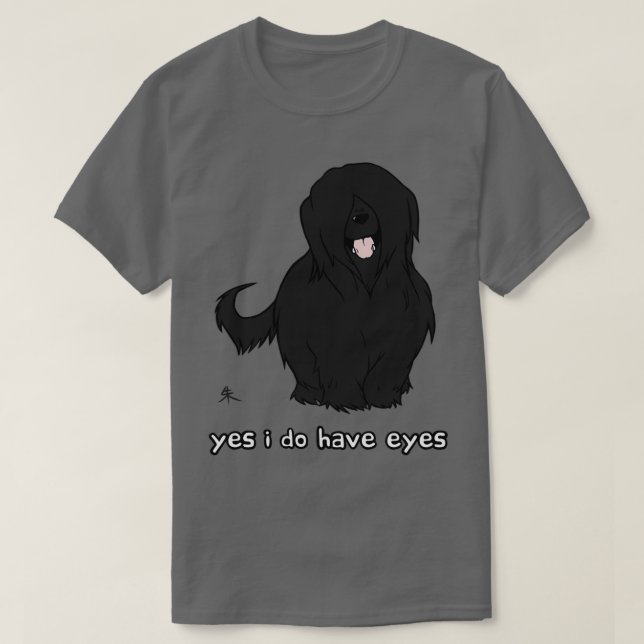Camiseta Briard negro Sí tengo ojos (Diseño del anverso)