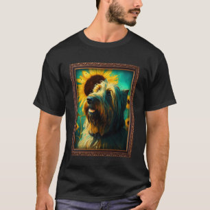 Camiseta Briard Painting Flor de girasol Mamá Flor Floral