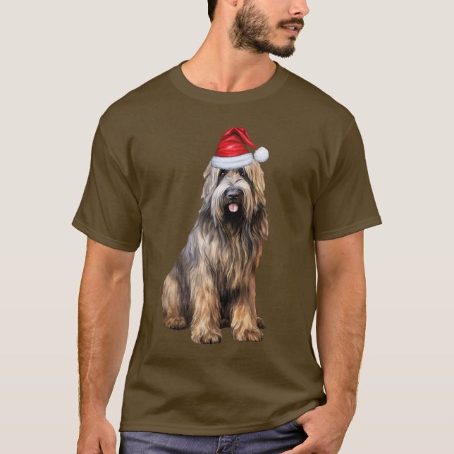 Camiseta Briard Shepherd Dog Lover Navidades divertidos (Anverso)