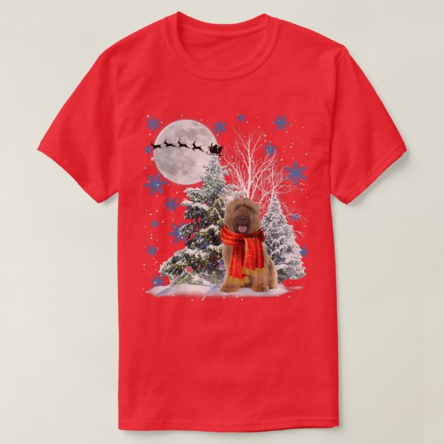 Camiseta Briard Under Moonlight Navidades De Nieve Pajama (Diseño del anverso)