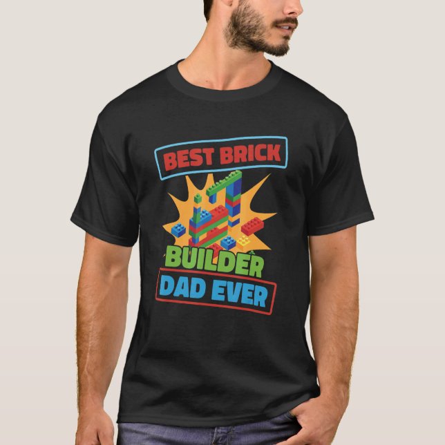 Camiseta Brick Builder Blocks Brick Building Father Dad Fah (Anverso)