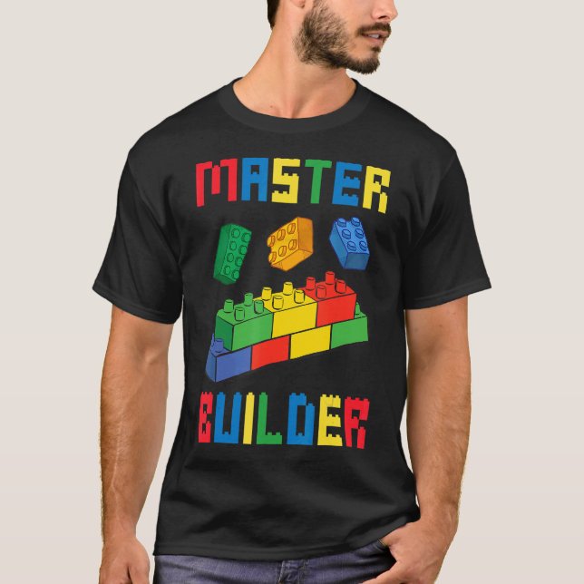 Camiseta Brick Builder Bloques Construir Juguetes Maestros  (Anverso)