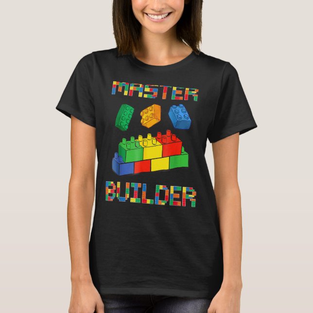 Camiseta Brick Builder Bloques Construir Juguetes Maestros  (Anverso)