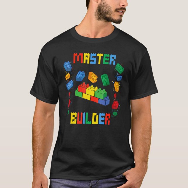 Camiseta Brick Builder Bloques Construir Juguetes Maestros  (Anverso)
