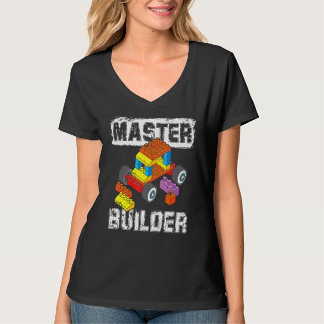 Camiseta Brick Builder Bloques Master Builder Kid Toy Boys  (Anverso)