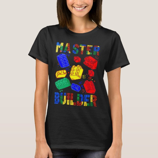 Camiseta Brick Builder Bloques Master Builder Niños Chicas (Anverso)