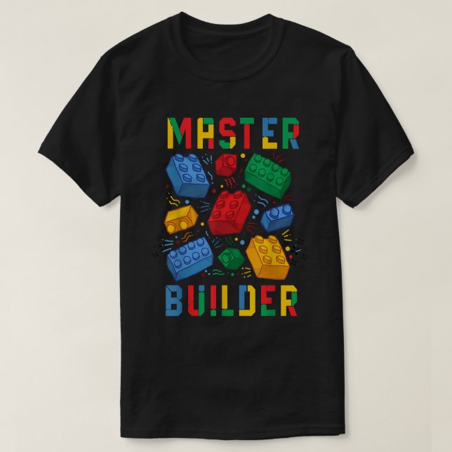 Camiseta Brick Builder Funny Blocks Master Builder (Diseño del anverso)