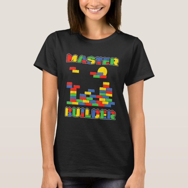 Camiseta Brick Builder Funny Blocks Master Builder (Anverso)