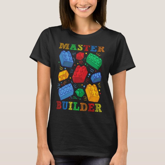 Camiseta Brick Builder Funny Blocks Master Builder regalo p (Anverso)
