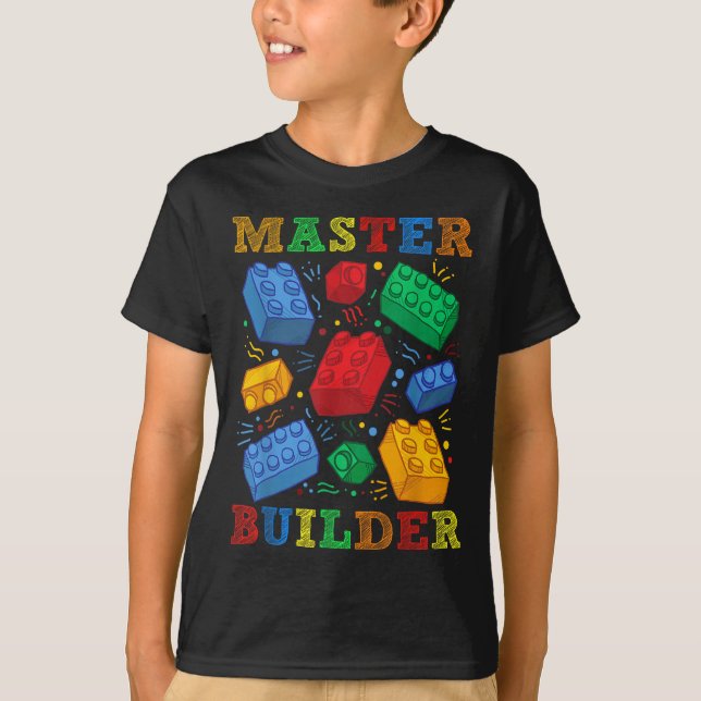 Camiseta Brick Builder Funny Blocks Master Builder regalo p (Anverso)