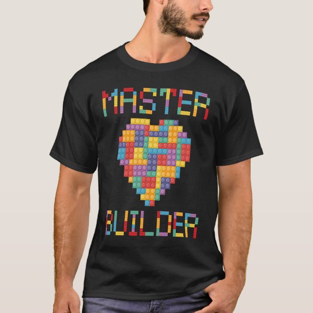 Camiseta Brick Heart Builder  Blocks Master Builder (Anverso)