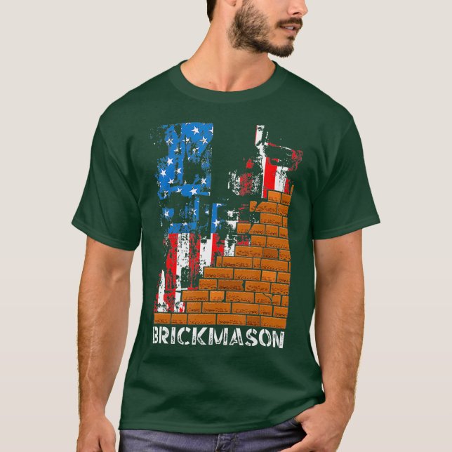 Camiseta Brick Mason Bricklayer Masonry Union Worker (Anverso)