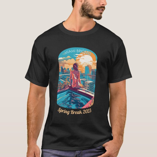 Camiseta Brickell de Miami en una bañera en la azotea (Anverso)