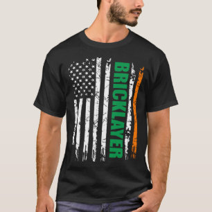 Camiseta Bricklayer USA Flag Irish St Patrick Day