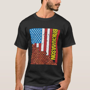 Camiseta Brickmason Bricklayer Usa Flag Masonry Patriotic A