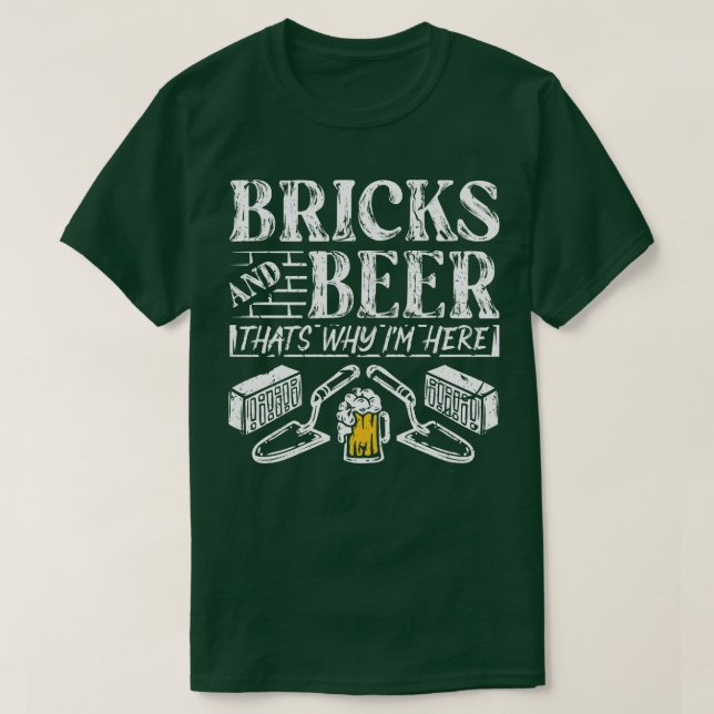 Camiseta Bricks and Beer Concrete Trowel Bricklayer Gift (Diseño del anverso)