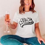 Camiseta Bride Babe Nombre Personalizado T-Shirt Bacheloret<br><div class="desc">Bride Babe Nombre Personalizado T-Shirt Bachelorette Tee</div>