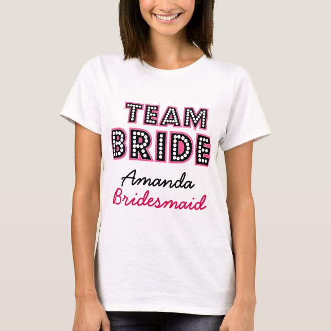CAMISETA BRIDE DE EQUIPO PERSONALIZADO, TRIPULACIÓN DE PUEN (Anverso)