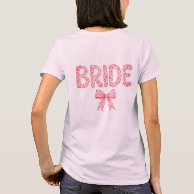 Camiseta Bride Design - Leo - Schleife- pink- Junggesellen (Reverso)