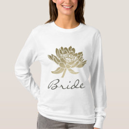 CAMISETA BRIDE GLAMOROUS ORO PÁLIDO BLANCO LOTUS FLORAL