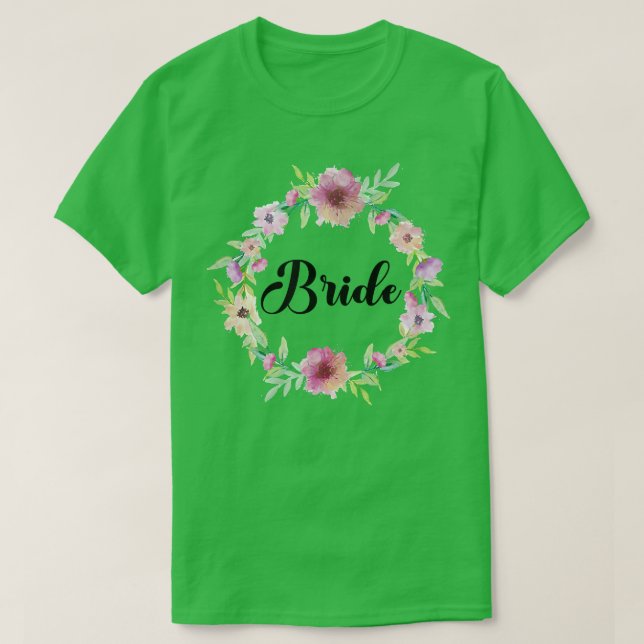 Camiseta Bride Hen Fiesta Floral Wreath Team Bride (Diseño del anverso)