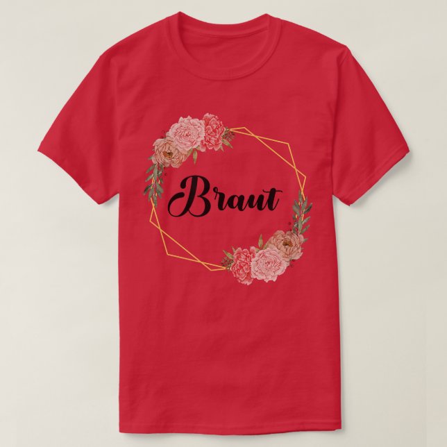 Camiseta Bride Hen Party Floral Wreath Team Bride Marriage  (Diseño del anverso)