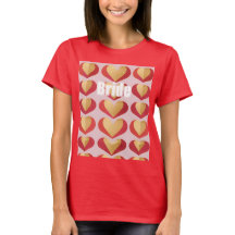 Bride Luxe Gold Red Hearts Red T-Shirt