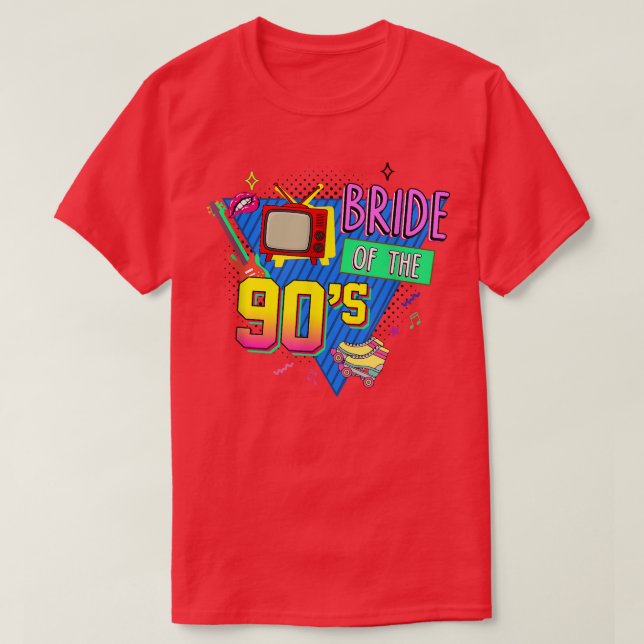 Camiseta Bride On The 90's Theme Bridesmaids Bachelorette M (Diseño del anverso)