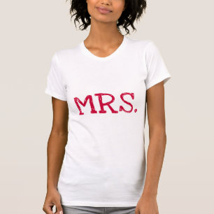 Camiseta Bride Red Text Mrs.