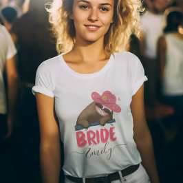 Camiseta Bride Retro Sloth Groovy Nombre personalizado Bach