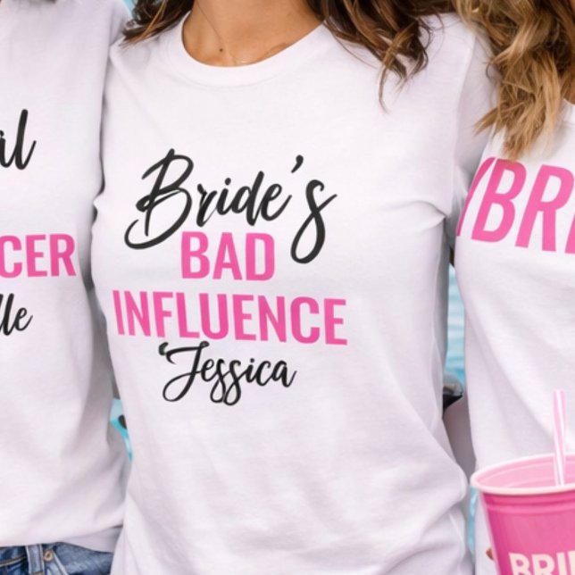 Camiseta Bride’s Bad Influence Custom Bachelorette Party (Subido por el creador)
