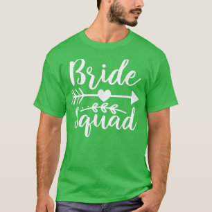 Camiseta Bride Squad Arrow Heart Wedding Party And Bachelor