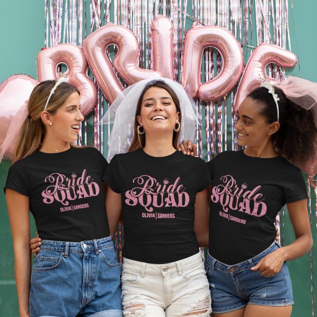 Camiseta Bride Squad Bright Pink (Subido por el creador)