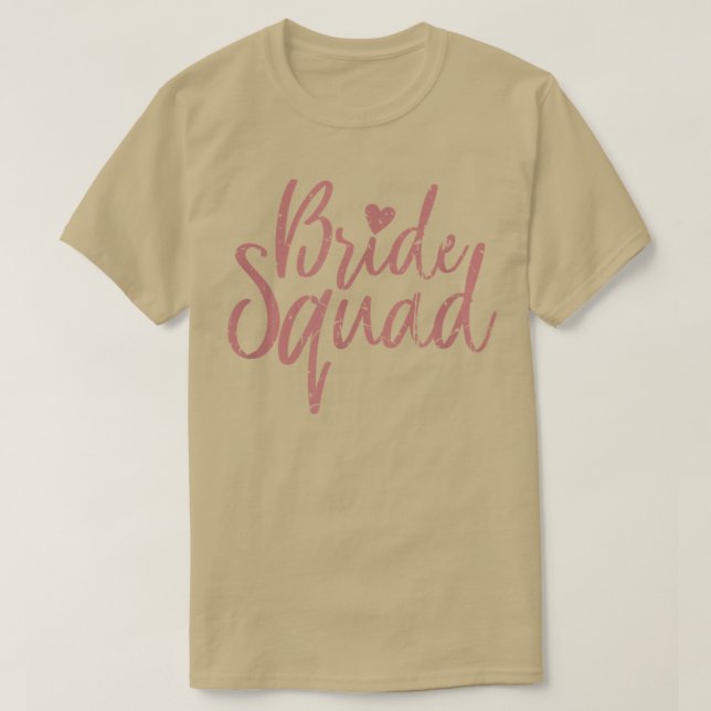 Camiseta Bride Squad Pink Cute Bridesmaid Bachelorette Part (Diseño del anverso)