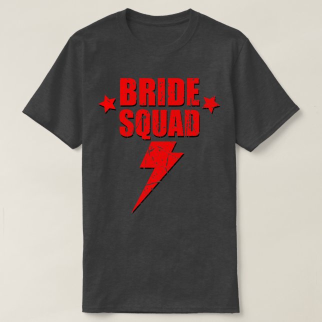 Camiseta Bride Squad Retro Lightning Bridesmaid Bachelorett (Diseño del anverso)