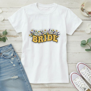 Camiseta Bride T-Shirt with Daisy Flowers / Bridal Shower