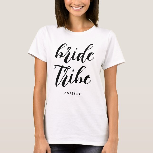 Camiseta Bride Tribe Minimalista Moderno Despedida de Solte (Anverso)