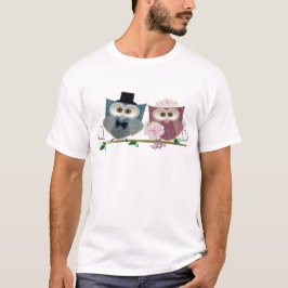 Camiseta Bride y Groom adorables Lechuzas