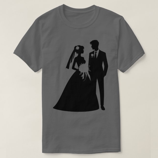 Camiseta Bride y Groom Silhouette (Diseño del anverso)
