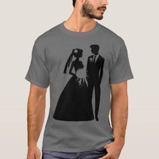 Camiseta Bride y Groom Silhouette