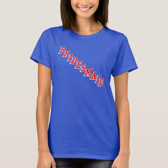 Camiseta Bridesmaid Camisas Azules (Anverso)