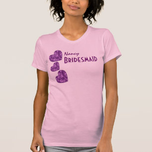 Camiseta BRIDESMAID con el nombre personalizado V11B de CAM